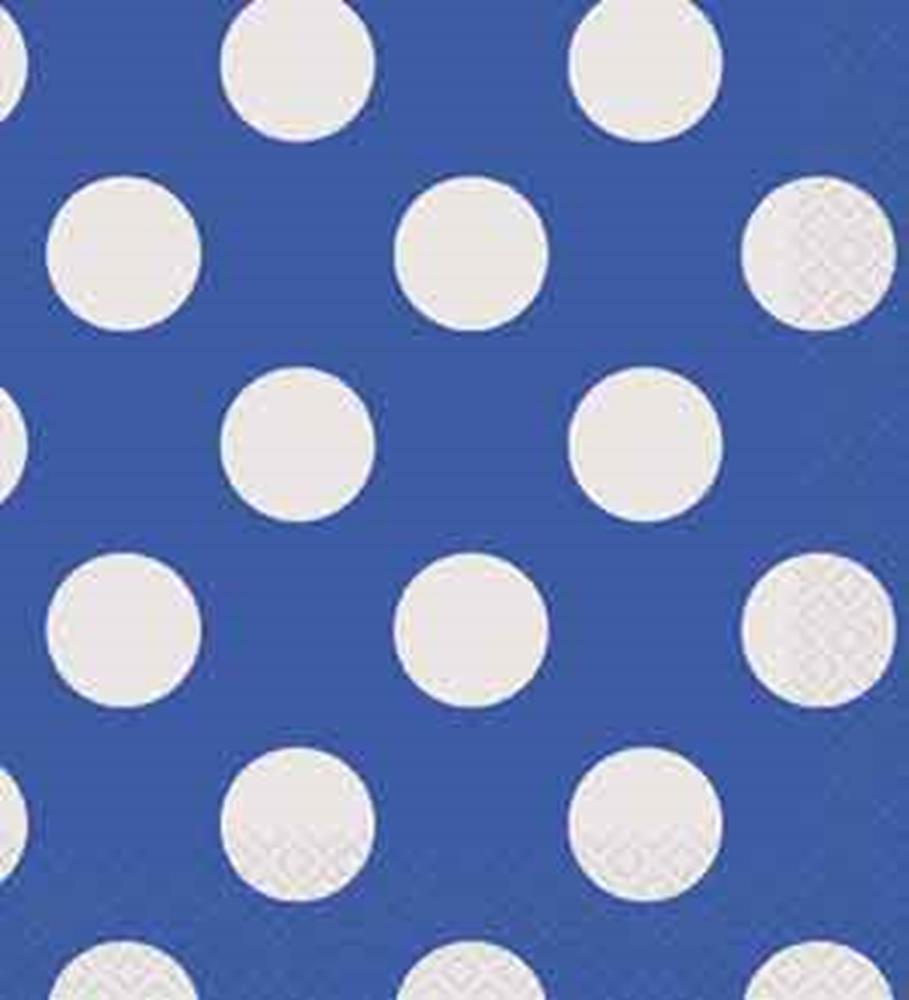 Royal Blue Dots Napkin (L) 16ct