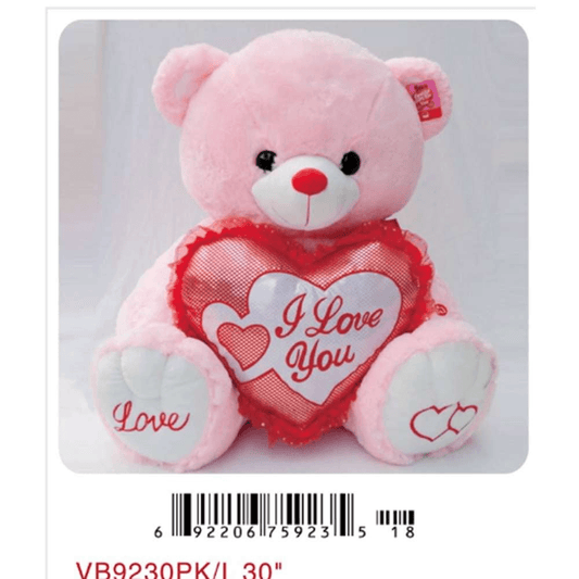 30in Pink Bear I Love You - Toy World Inc