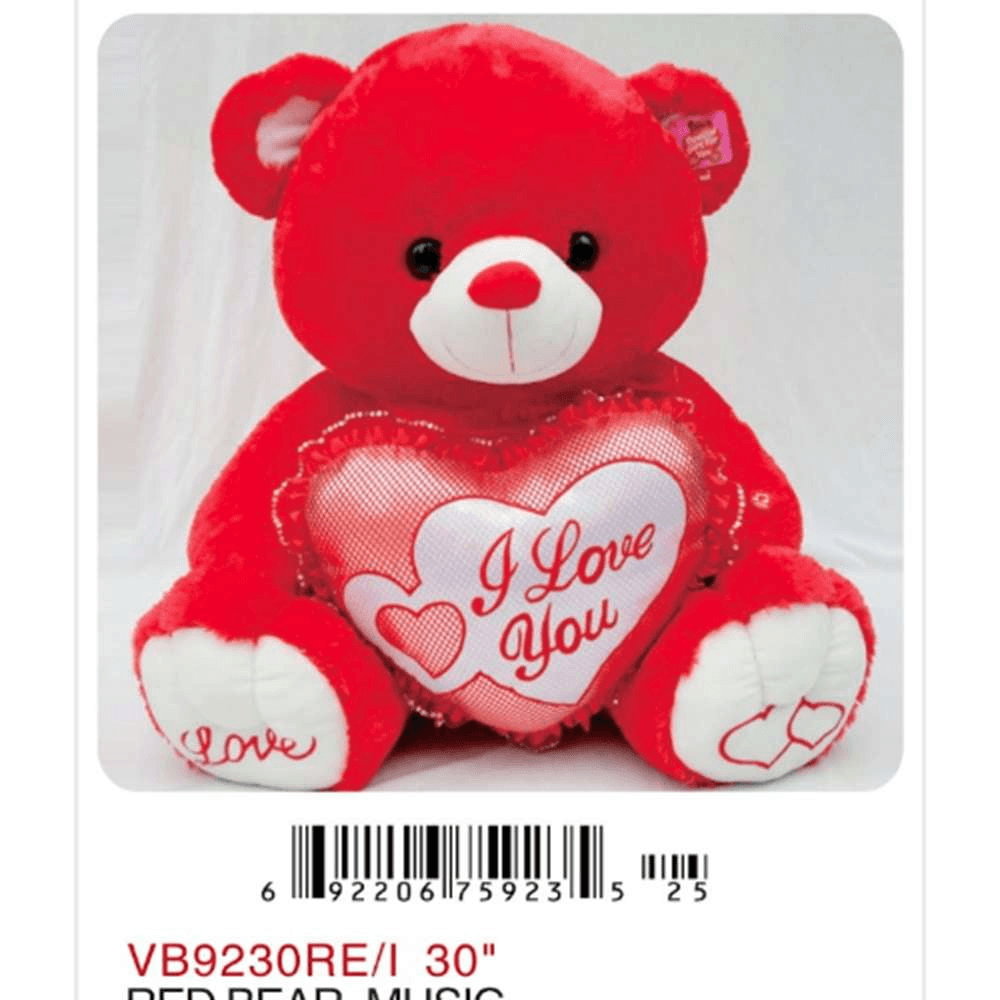 30in Red Bear I Love You - Toy World Inc