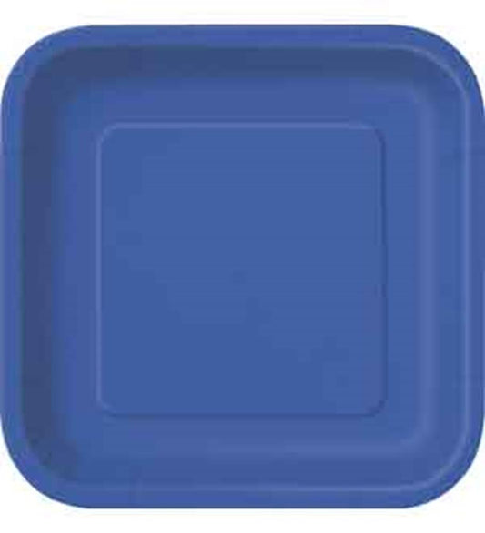 Royal Blue 9in Square Paper Plate 14ct