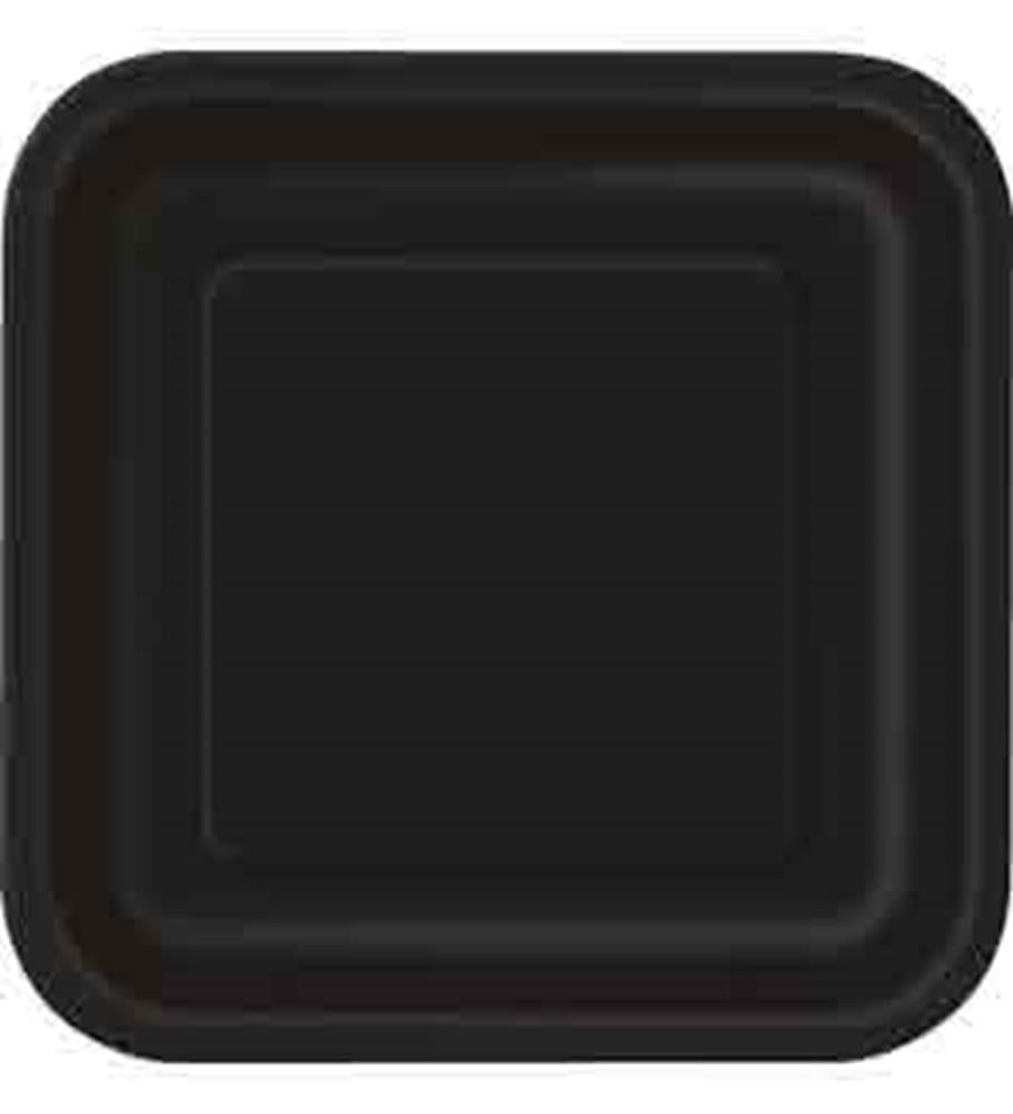 Midnight Black 7in Square Plate 16ct