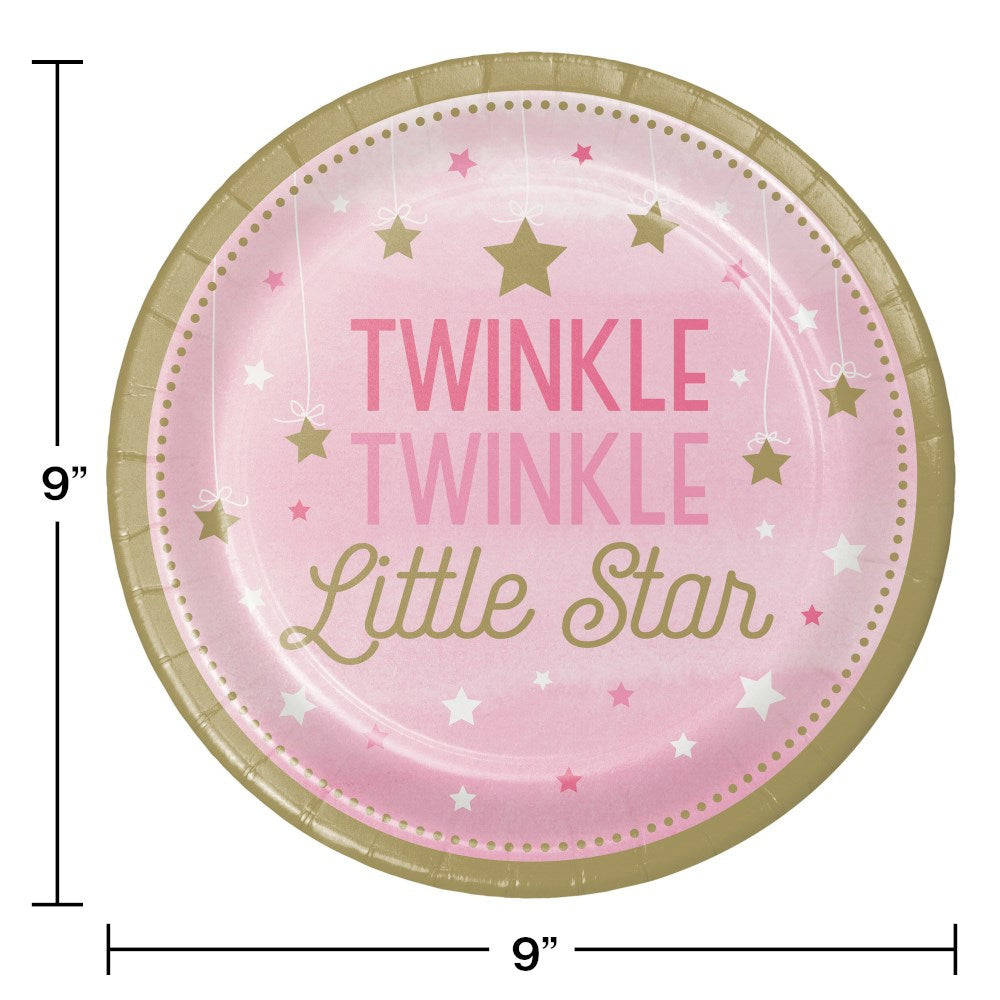 One Little Star Girl 9in Plate 8ct