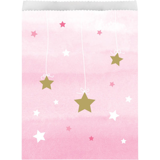 One Little Star Girl Paper Treat Bag 10ct