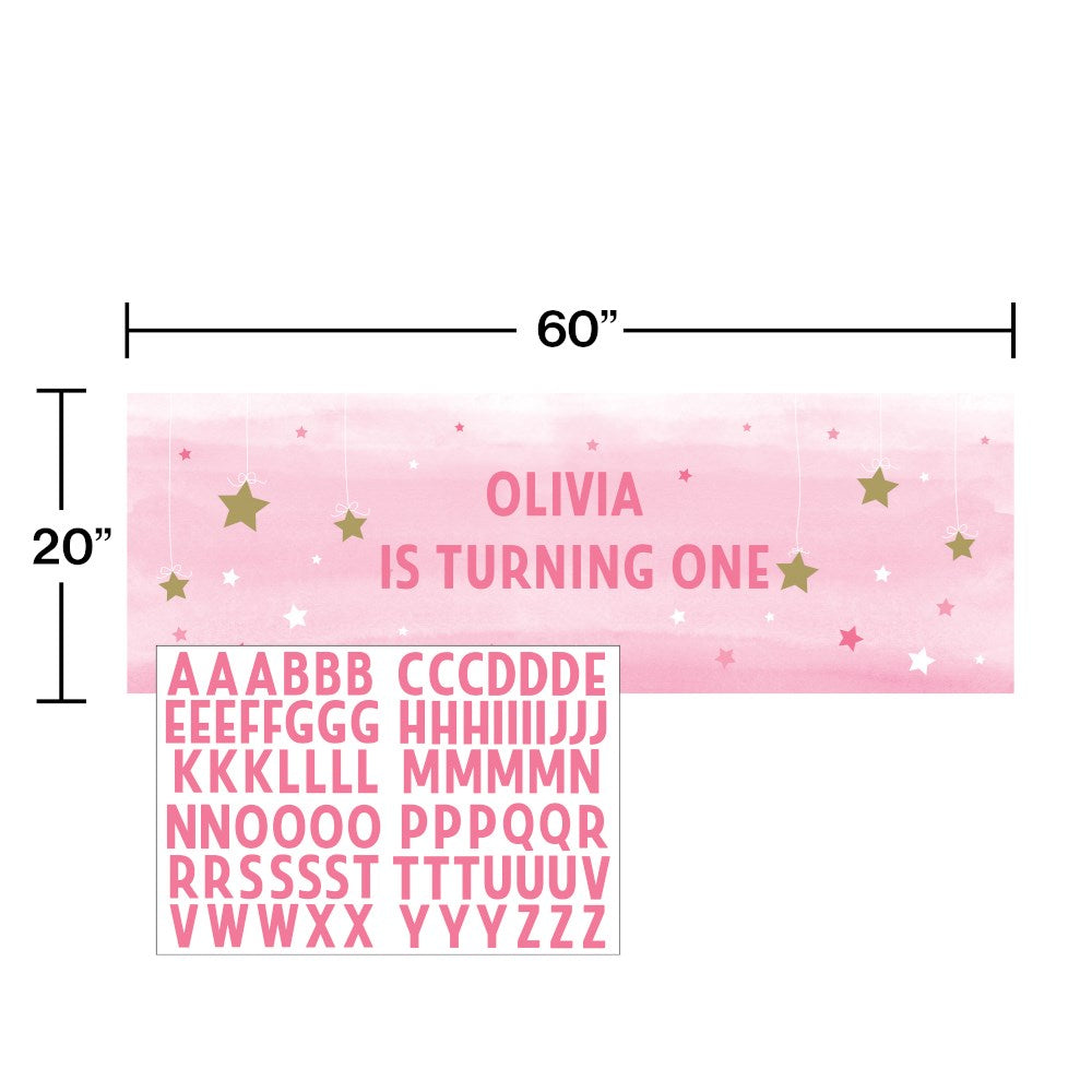 One Little Star Girl Giant Party Banner