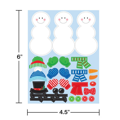 Christmas Decor Stickers Build a Snowman 4ct