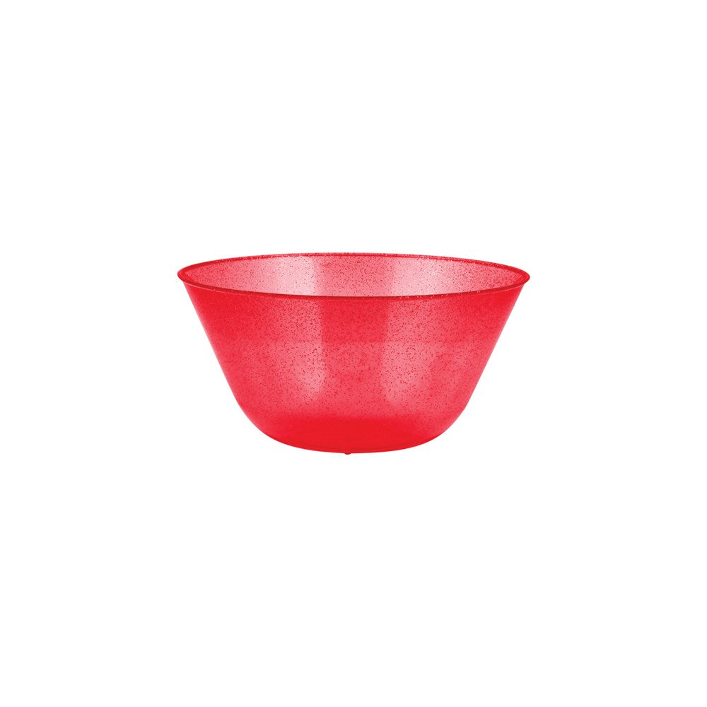 Decor 11in Bowl Red with Glitter 1ct