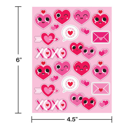 Pegatinas de decoración de San Valentín Val Emoji Corazones 4ct