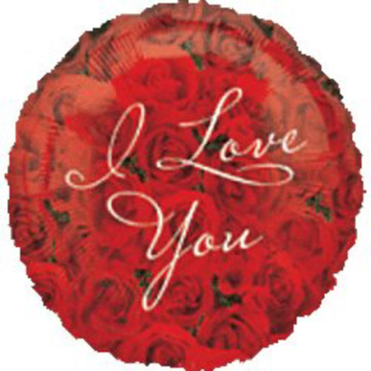 Anagrama Valentines I Love You Roses Globo de aluminio de 17 pulgadas