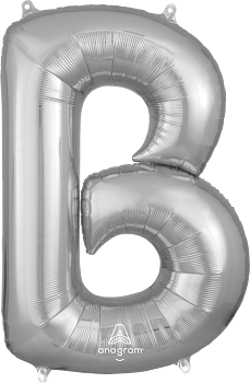 Anagram 32 inch Letter B Silver Foil Balloon 1ct