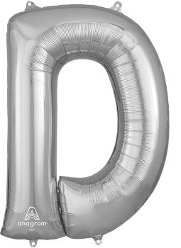 Anagram 32 inch Letter D Silver Foil Balloon 1ct