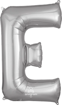 Anagram 32 inch Letter E Silver Foil Balloon 1ct