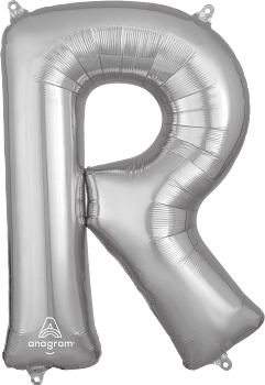 Anagram 32 inch Letter R Silver Foil Balloon 1ct