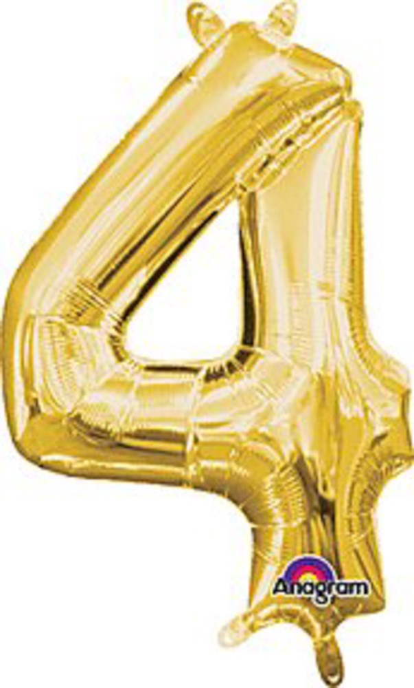 Anagrama 16in Globo Número 4 Dorado