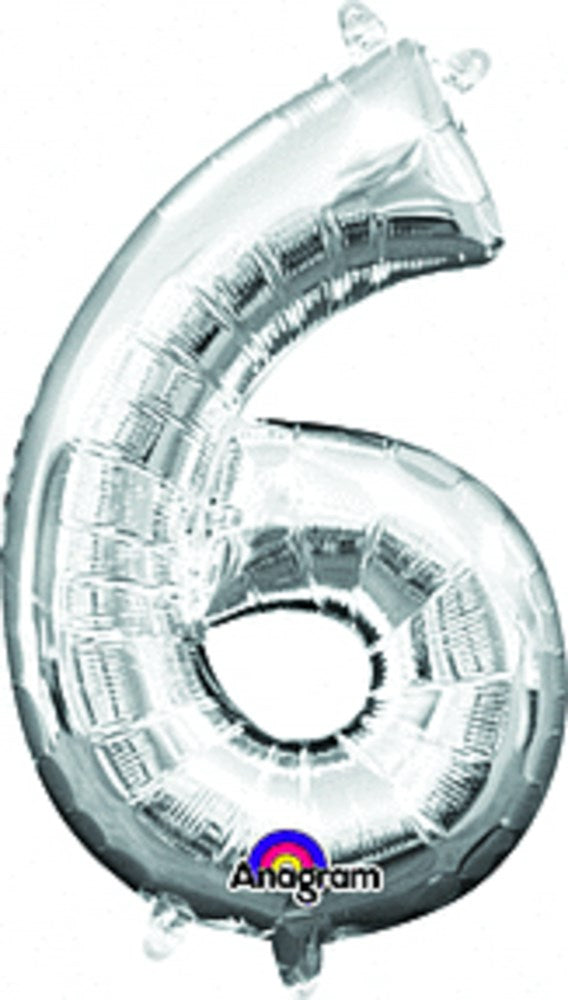 Anagram 16in Balloon Number 6 Silver