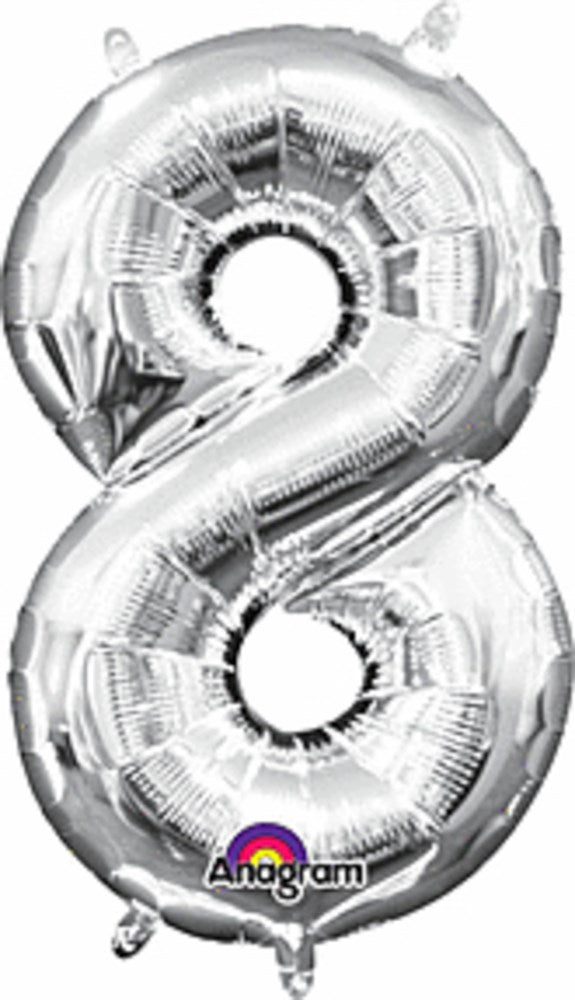 Anagram 16in Balloon Number 8 Silver