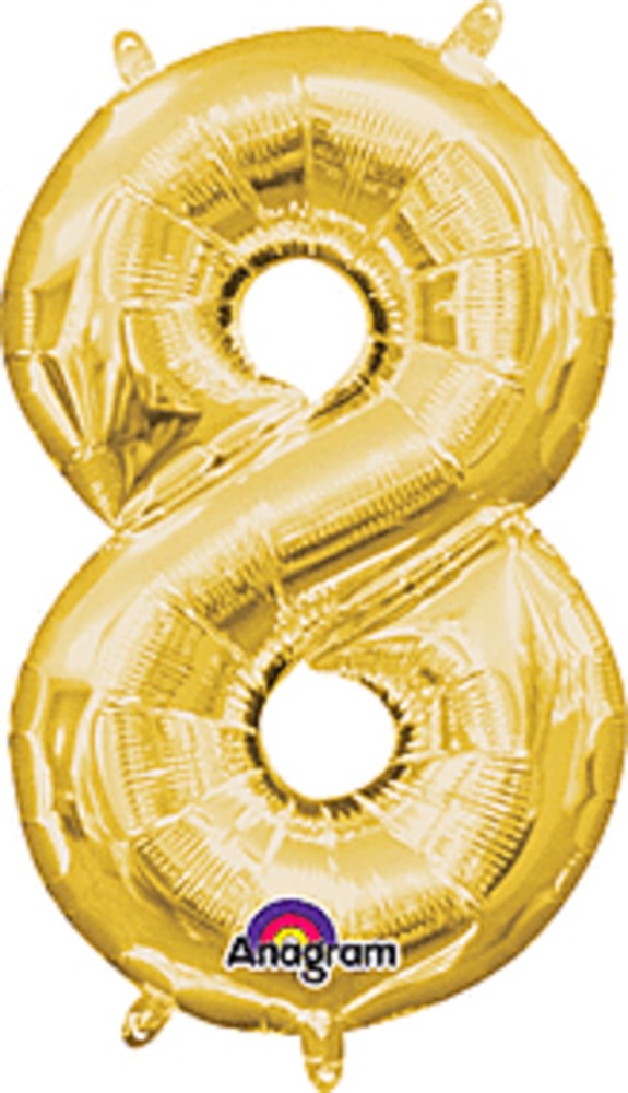Anagram Number Balloon 8 Gold 16in