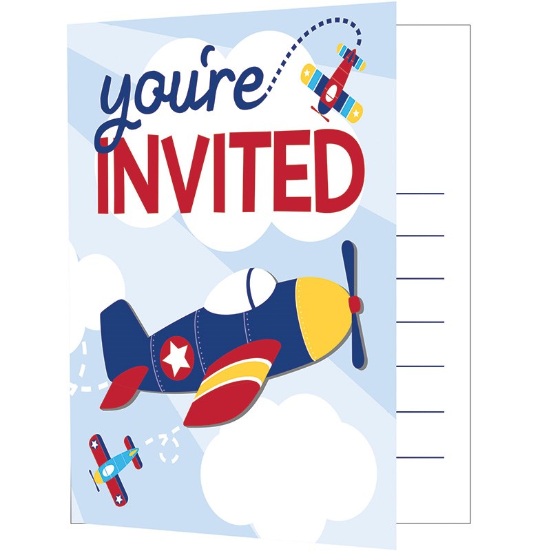 Lil Flyer Airplane Inviteitation 8ct