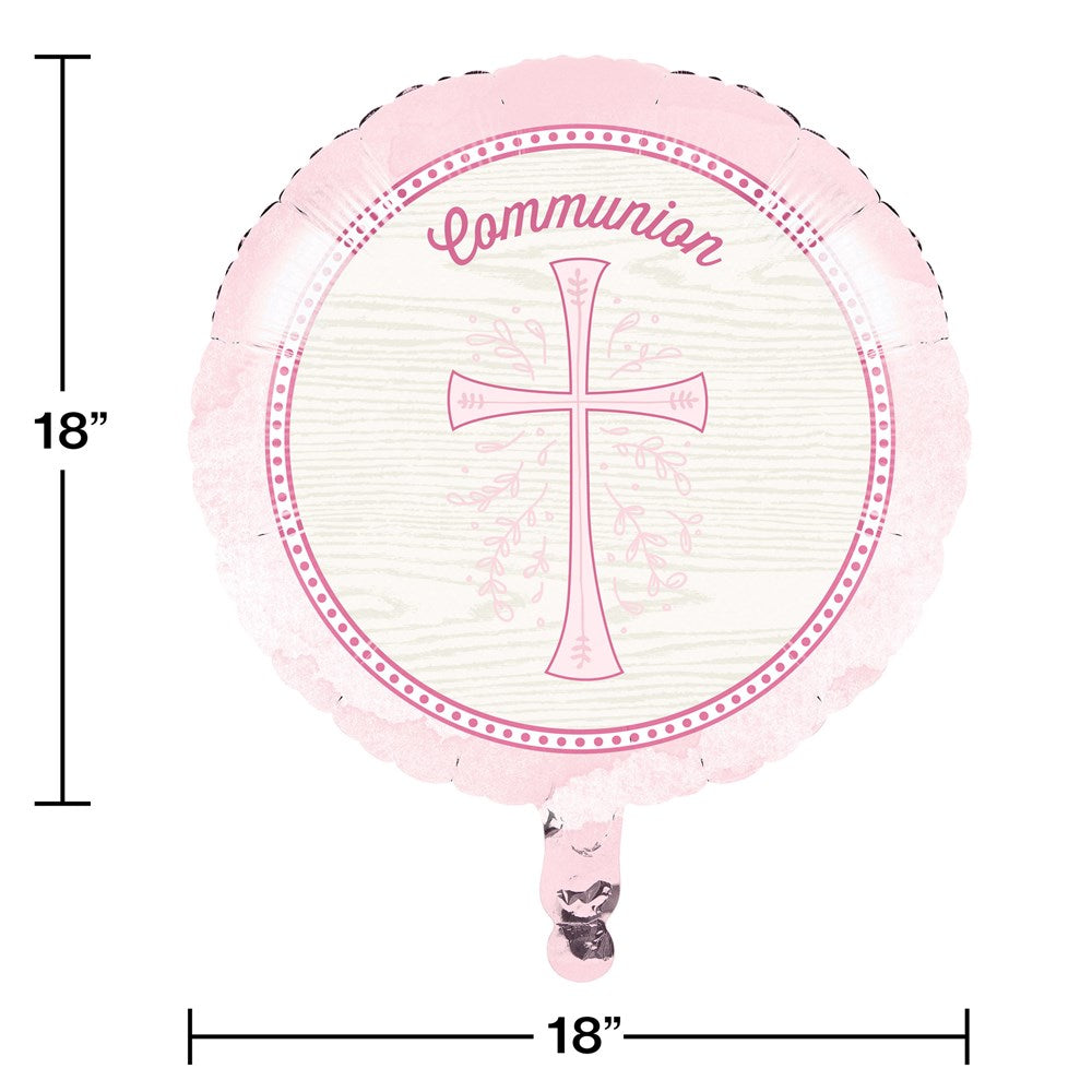 Divinity Pink Communion 18in Foil Balloon