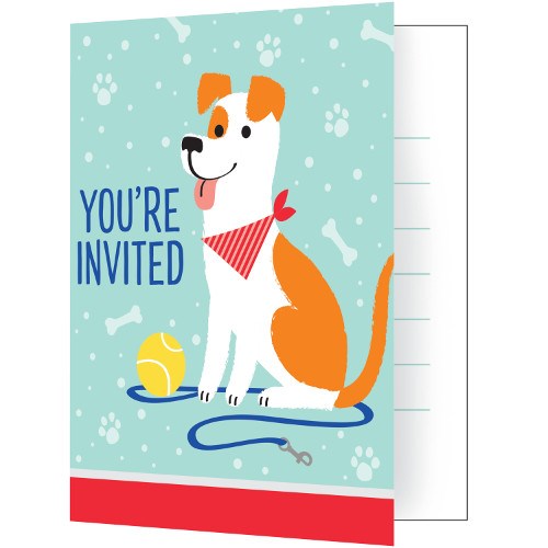 Dog Party Inviteitation 8ct