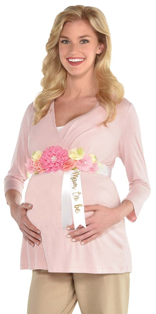 Floral Baby Mom To Be Bump Sash