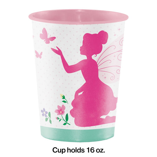 Floral Fairy Sparkle 16oz Plastic Cup