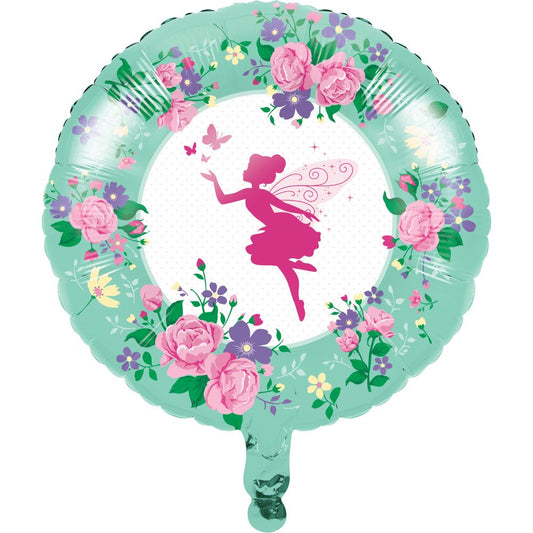 Floral Fairy Sparkle Metallic Balloon 18in