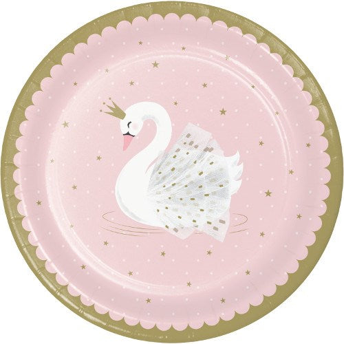 Stylish Swan Party 9in Plate 8ct