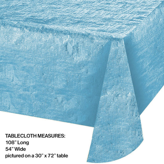 Pastel Blue Plastic Table Cover 54inx108in 1ct