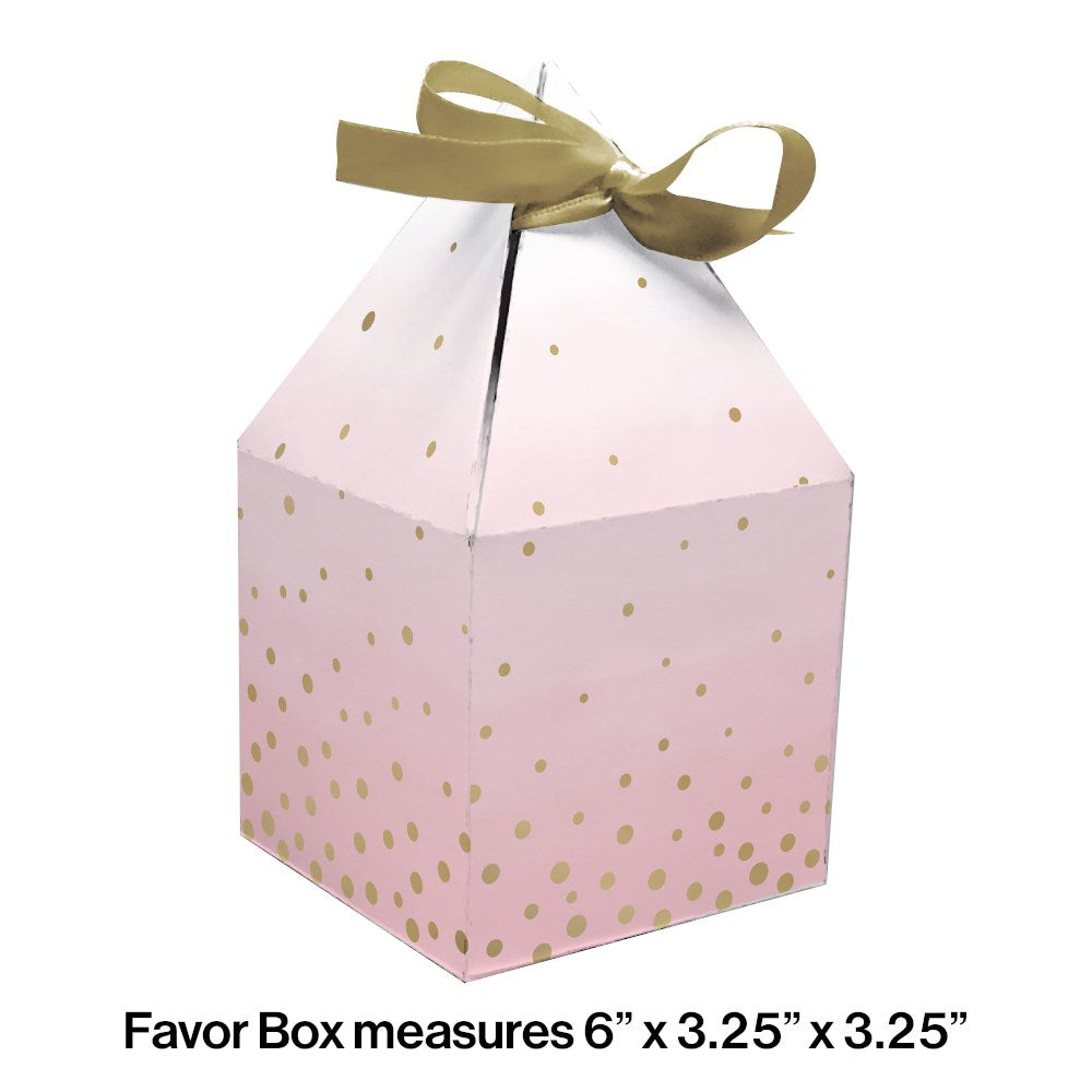 Pink Gold Celebration Favor Box 8ct