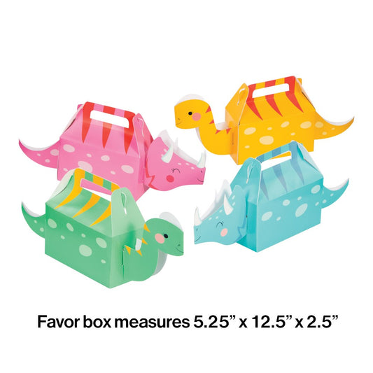 Girl Dino Party Treat Box 3D 4ct