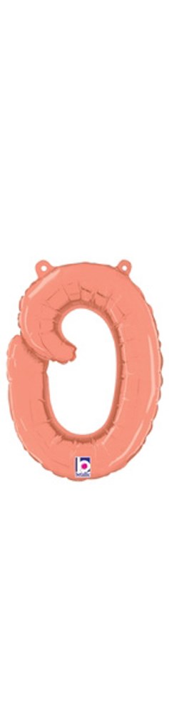 Betallic Script Letter "o" Rose Gold 10 inch Air Filled Shaped Foil Balloon packed w/straw 1ct