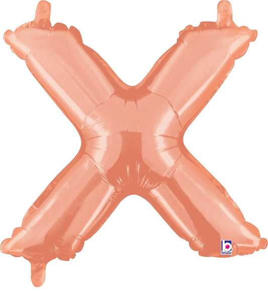 Betallic X Rose Gold 14 inch Valved Air-Filled Shape Packaged 1ct