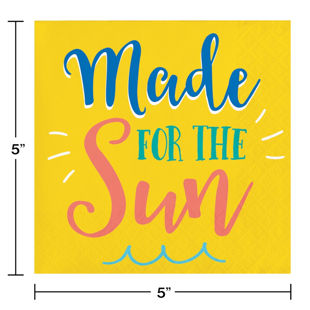 Summer Sayings Beverage Napkin Made for the Sun 16ct
