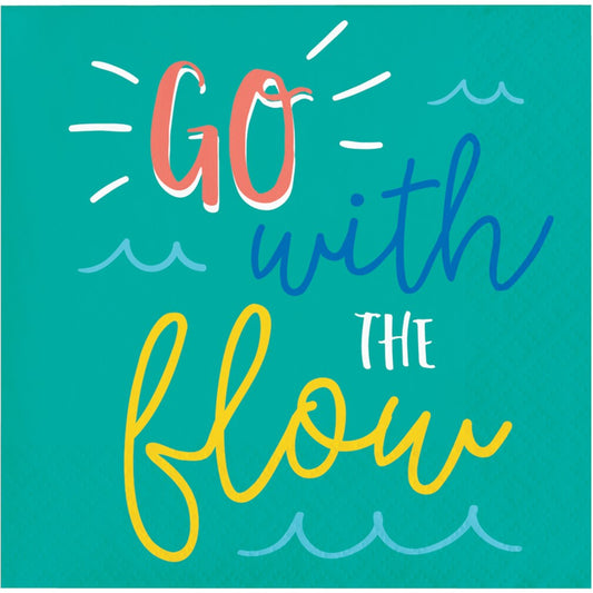 Summer Sayings Beverage Napkin Go with the Flow 16ct