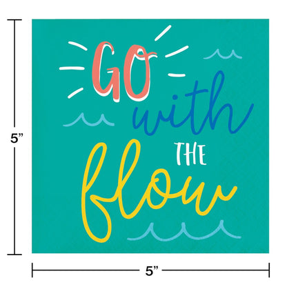 Summer Sayings Beverage Napkin Go with the Flow 16ct