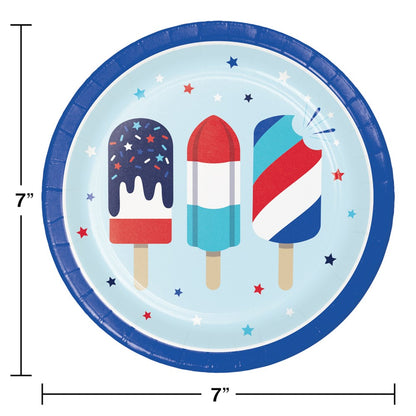 Patriotic Popsicles Luncheon Plate 8ct
