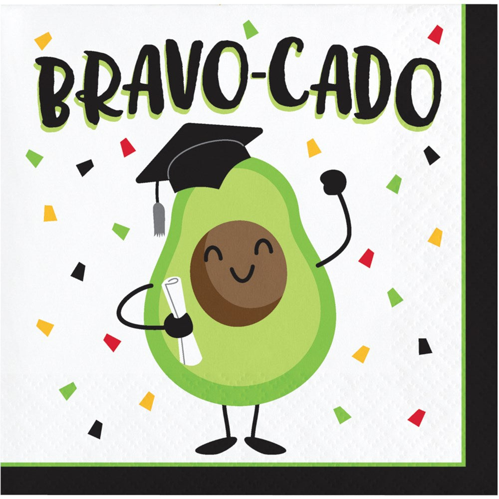 Graduación Diversión Bebida Servilleta Bravocado 16ct