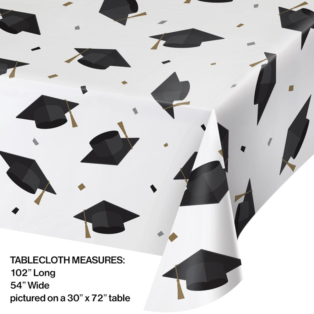 Mantel de papel de decoración de graduación AOP 54x102 Grad Toss 1ct
