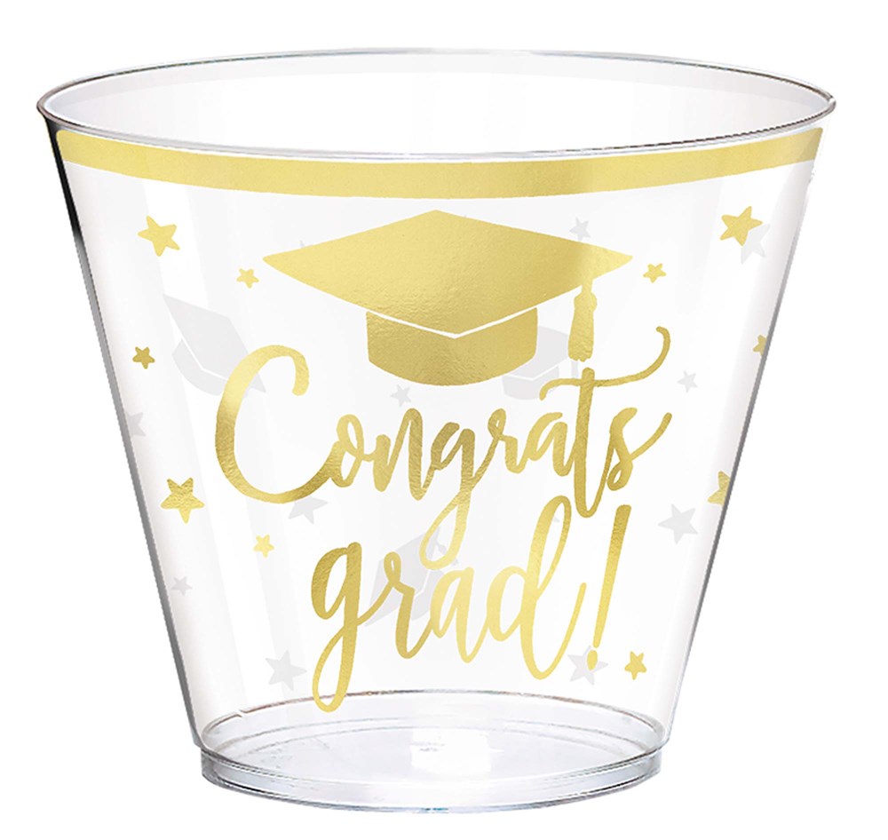 Vaso de plástico de 9 oz Congrats Grad