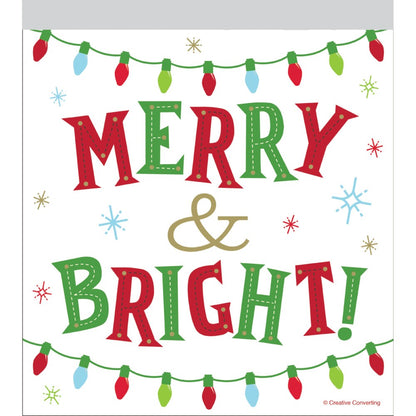 Christmas Decor Sandwich Zipper Bag Merry & Bright 10ct