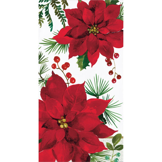 Posh Poinsettia Guest Towel 16ct