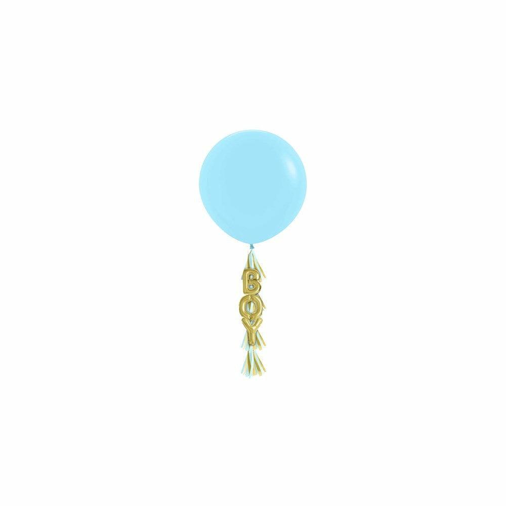 36in Latex Balloon With Tassel Boy 1Ct - Toy World Inc