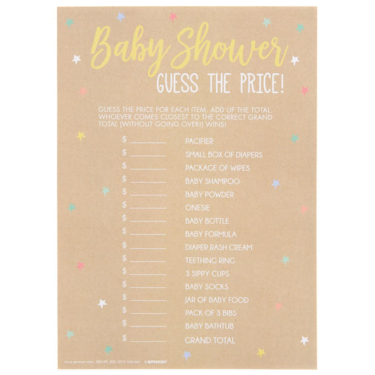 Baby Shower Price Game 24ct