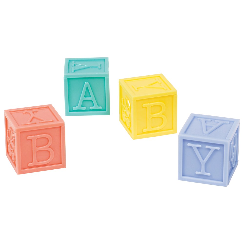 Baby Shower Baby Block Favors - Multi 4ct