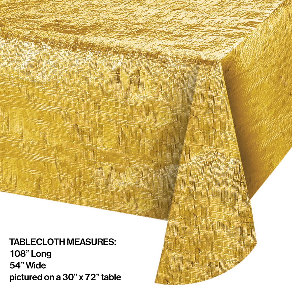 Mantel decorativo dorado metálico 54inx108in 1ct