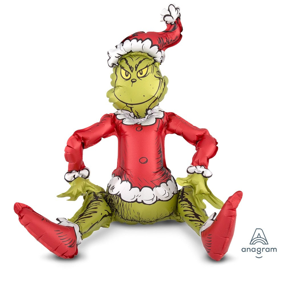 Anagram Christmas Sitting Grinch Air-Fill Only 27in Foil Balloon