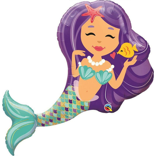 38in Enchanting Mermaid Shape Foil Balloon - Toy World Inc