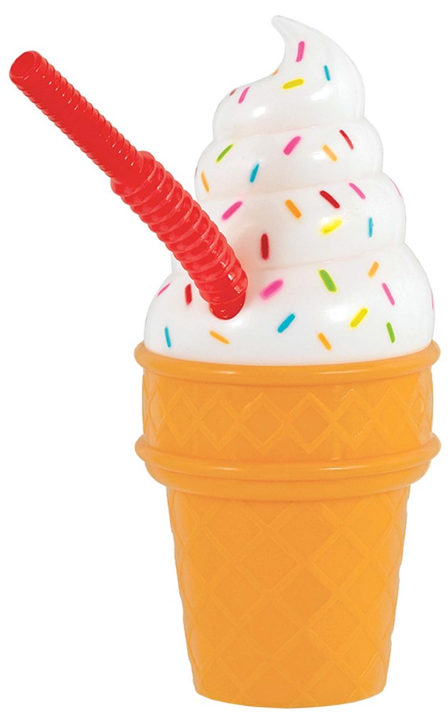Cup Sippy Ice Cream Cone Plstc