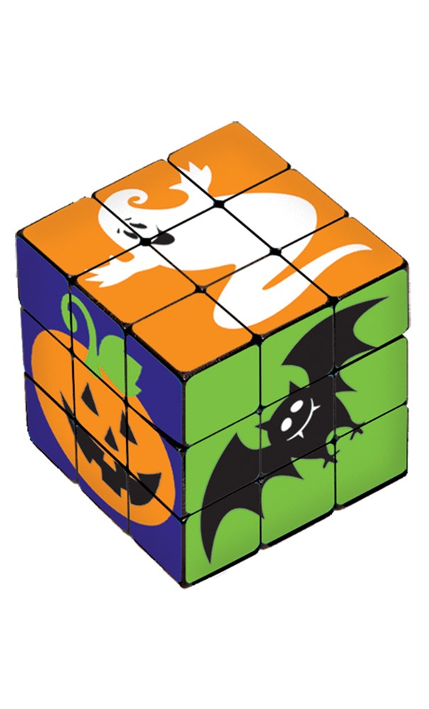 Cubo de rompecabezas de plástico de Halloween 6ct