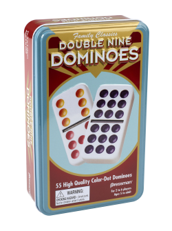 Lata de dominó de doble punto de seis colores